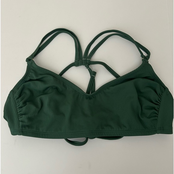 Bundle 4 bikini tops Coral Halter Green Strappy Ribbed Palm Tree Earth tones - L - Picture 6 of 16